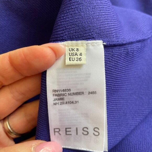 Reiss Archive Jamie Dress Blue Bandage Flare Size 4 - Picture 5 of 7